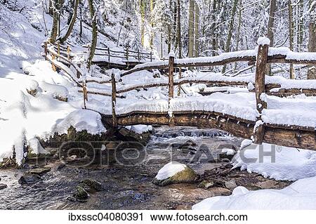 Holzsteg uber den Strumpfelbach im Winter, Naturpark Schwabisch-Frankischer Wald, Baden-Wurttemberg, Deutschland, Europa View Large Photo Image Stock Image - Holzsteg uber den Strumpfelbach im Winter, Naturpark Schwabisch-Frankischer Wald, Baden-Wurttemberg, Deutschland, Europa. Fotosearch