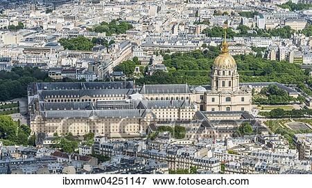 Hotel National des Invalides, Invalidendom, Ausblick vom Eiffelturm, Paris, Ile-de-France, Frankreich, Europa View Large Photo Image Stock Photo - Hotel National des Invalides, Invalidendom, Ausblick vom Eiffelturm, Paris, Ile-de-France, Frankreich, Europa. Fotosearch