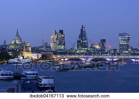 Innenstadt mit St. Paul's Cathedral und modernen Hochhausern, Themse, London, England, Grossbritannien, Europa View Large Photo Image Stock Image - Innenstadt mit St. Paul's Cathedral und modernen Hochhausern, Themse, London, England, Grossbritannien, Europa. Fotosearch