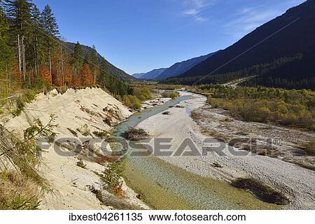 Stock Photography - Isar, Naturschutzgebiet Karwendel, Bayern, Oberbayern, Deutschland, Europa. Fotosearch