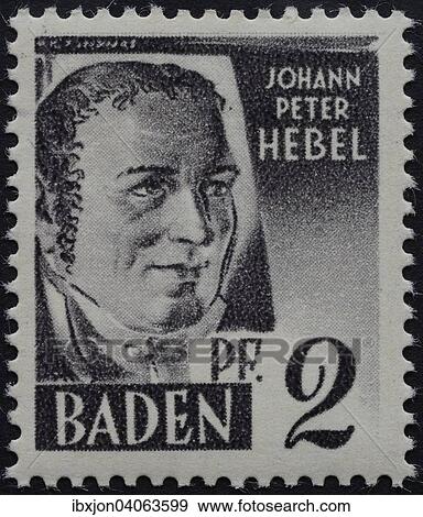Johann Peter Hebel, deutscher Autor von Kurzgeschichten, Portrat, Briefmarke, Baden 1947 View Large Photo Image Stock Photo - Johann Peter Hebel, deutscher Autor von Kurzgeschichten, Portrat, Briefmarke, Baden 1947. Fotosearch