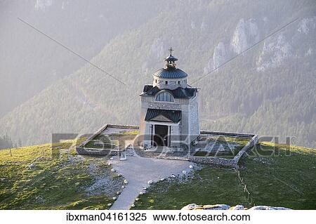 Stock Photography - Kaiserin-Elisabeth-Gedachtniskirche oder Elisabethkirche auf Schneeberg, Puchberg am Schneeberg, Wiener Alpen, Niederosterreich, Osterreich, Europa. Fotosearch