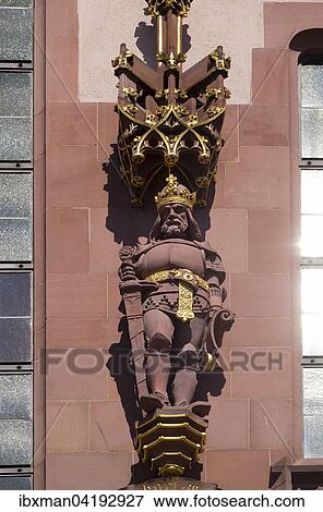 Kaiserstatue Karl III an Fassade vom Romer, Romerberg, Altstadt, Frankfurt am Main, Hessen, Deutschland, Europa View Large Photo Image Stock Photo - Kaiserstatue Karl III an Fassade vom Romer, Romerberg, Altstadt, Frankfurt am Main, Hessen, Deutschland, Europa. Fotosearch