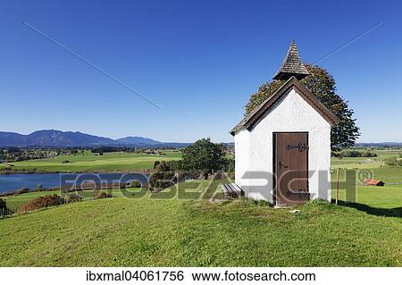 Kapelle, Riegsee, bei Aidling, Oberbayern, Bayern, Deutschland, Europa View Large Photo Image Stock Photograph - Kapelle, Riegsee, bei Aidling, Oberbayern, Bayern, Deutschland, Europa. Fotosearch