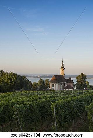 Kirche in den Weinbergen, Wallfahrtskirche und Kloster Birnau, Unteruhldingen, Bodensee, Baden-Wurttemberg, Deutschland, Europa View Large Photo Image Picture - Kirche in den Weinbergen, Wallfahrtskirche und Kloster Birnau, Unteruhldingen, Bodensee, Baden-Wurttemberg, Deutschland, Europa. Fotosearch