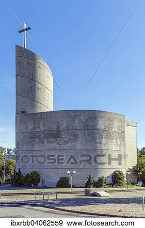 Kirche St. Maximilian Kolbe, aus Beton, Wilhelmsburg, Hamburg, Deutschland, Europa View Large Photo Image Stock Photo - Kirche St. Maximilian Kolbe, aus Beton, Wilhelmsburg, Hamburg, Deutschland, Europa. Fotosearch