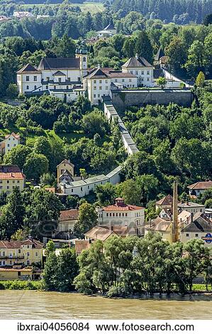 Picture - Kloster Mariahilf, Fluss Inn, Passau, Niederbayern, Bayern, Deutschland, Europa. Fotosearch