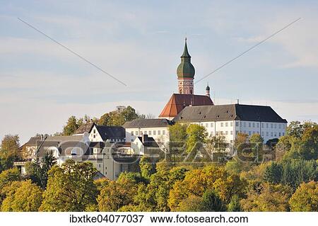 Klosterkirche Andechs, Benediktinerkloster, Andechs, Oberbayern, Bayern, Deutschland, Europa View Large Photo Image Stock Photo - Klosterkirche Andechs, Benediktinerkloster, Andechs, Oberbayern, Bayern, Deutschland, Europa. Fotosearch