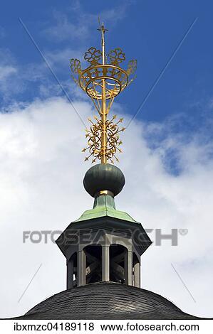 Kronchen auf der Nikolaikirche, Wahrzeichen von Siegen, Nordrhein-Westfalen, Deutschland, Europa View Large Photo Image Stock Photo - Kronchen auf der Nikolaikirche, Wahrzeichen von Siegen, Nordrhein-Westfalen, Deutschland, Europa. Fotosearch