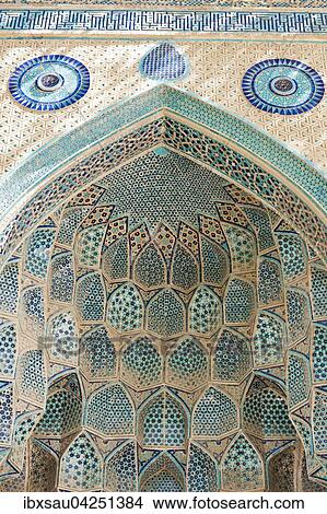 Kunstvoll verzierter Eingangsportal-Iwan, Abd-al Samad-Mausoleum, Natanz, Provinz Isfahan, Iran View Large Photo Image Picture - Kunstvoll verzierter Eingangsportal-Iwan, Abd-al Samad-Mausoleum, Natanz, Provinz Isfahan, Iran. Fotosearch