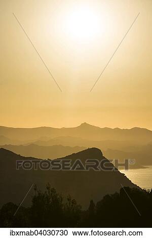 Kustensilhouette, Sonnenuntergang, Golf von Saint-Florent, Korsika, Frankreich, Europa View Large Photo Image Stock Image - Kustensilhouette, Sonnenuntergang, Golf von Saint-Florent, Korsika, Frankreich, Europa. Fotosearch