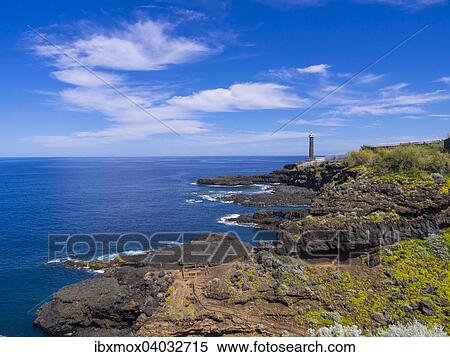 Leuchtturm, bei Punta Talavera, La Fajana, Barlovento, La Palma, Kanarische Inseln, Spanien, Europa View Large Photo Image Stock Photography - Leuchtturm, bei Punta Talavera, La Fajana, Barlovento, La Palma, Kanarische Inseln, Spanien, Europa. Fotosearch