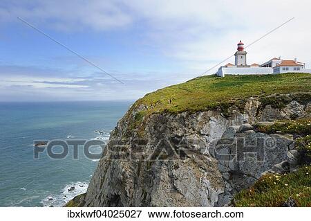 Leuchtturm, Cabo da Roca, Portugal, Europa View Large Photo Image Stock Photo - Leuchtturm, Cabo da Roca, Portugal, Europa. Fotosearch