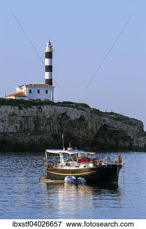 Leuchtturm, Punta de ses Crestes, Portocolom, Mallorca, Balearen, Spanien, Europa View Large Photo Image Stock Photo - Leuchtturm, Punta de ses Crestes, Portocolom, Mallorca, Balearen, Spanien, Europa. Fotosearch