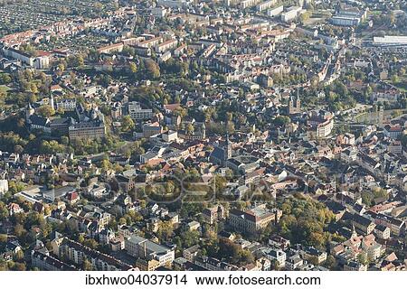 Picture - Luftaufnahme, Altstadt, Altenburg, Thuringen, Deutschland, Europa. Fotosearch