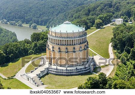 Luftaufnahme Befreiungshalle, Kelheim, Bayern, Deutschland, Europa View Large Photo Image Stock Photo - Luftaufnahme Befreiungshalle, Kelheim, Bayern, Deutschland, Europa. Fotosearch