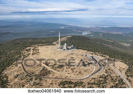 Luftaufnahme, Brockengipfel mit Brockenbahn, Brocken, 1141, 2 m u. NHN, hinten Eckertalsperre und Bad Harzburg, Nationalpark Harz, Mittelgebirge, Wernigerode, Sachsen-Anhalt, Deutschland, Europa View Large Photo Image Stock Image - Luftaufnahme, Brockengipfel mit Brockenbahn, Brocken, 1141, 2 m u. NHN, hinten Eckertalsperre und Bad Harzburg, Nationalpark Harz, Mittelgebirge, Wernigerode, Sachsen-Anhalt, Deutschland, Europa. Fotosearch