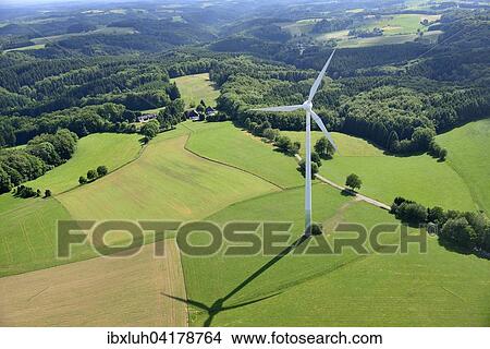 Luftaufnahme Windkraftanlage, Bergisch Gladbach, Nordrhein-Westfalen, Deutschland, Europa View Large Photo Image Picture - Luftaufnahme Windkraftanlage, Bergisch Gladbach, Nordrhein-Westfalen, Deutschland, Europa. Fotosearch