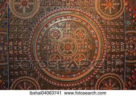 Stock Image - Mandala-Bild, Bhaktapur, Nepal, Asien. Fotosearch
