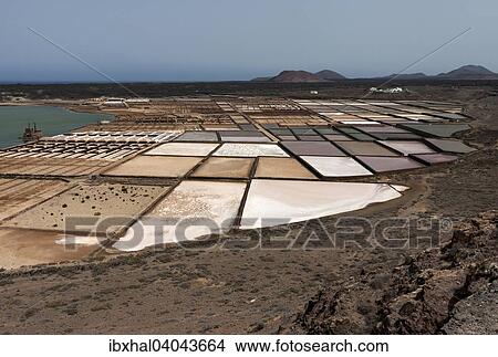 Meersalzgewinnung, Salinen von Janubio, Salinas de Janubio, Lanzarote, Kanarische Inseln, Spanien, Europa View Large Photo Image Picture - Meersalzgewinnung, Salinen von Janubio, Salinas de Janubio, Lanzarote, Kanarische Inseln, Spanien, Europa. Fotosearch