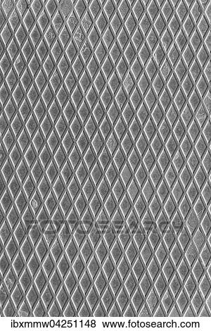 Stock Photo - Metallplatte, Oberflache aus Metall, Rauten. Fotosearch
