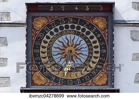 Mondphasenuhr, 16. Jahrhundert, am Turm vom alten Rathaus, Gorlitz, Oberlausitz, Sachsen, Deutschland, Europa View Large Photo Image Stock Photo - Mondphasenuhr, 16. Jahrhundert, am Turm vom alten Rathaus, Gorlitz, Oberlausitz, Sachsen, Deutschland, Europa. Fotosearch