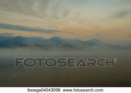 Morgenstimmung Bei Vollmond Hopfensee Bei Fussen Ostallgau