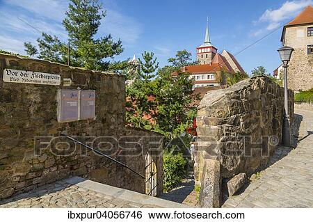 Muhltorgasse an der Fischerpforte mit Turm der Alten Wasserkunst und Michaeliskirche, Bautzen, Sachsen, Deutschland, Europa View Large Photo Image Stock Photograph - Muhltorgasse an der Fischerpforte mit Turm der Alten Wasserkunst und Michaeliskirche, Bautzen, Sachsen, Deutschland, Europa. Fotosearch