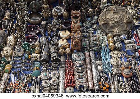 Nepalesische Souvenirs, Schmuck, Kathmandu, Nepal, Asien View Large Photo Image Stock Photograph - Nepalesische Souvenirs, Schmuck, Kathmandu, Nepal, Asien. Fotosearch
