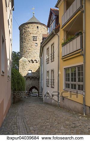Nicolaipforte mit Nicolaiturm, Bautzen, Sachsen, Deutschland, Europa View Large Photo Image Picture - Nicolaipforte mit Nicolaiturm, Bautzen, Sachsen, Deutschland, Europa. Fotosearch