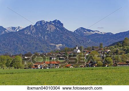 Ortsansicht, Litzldorf, Bad Feilnbach, hinten der Heuberg, Oberbayern, Bayern, Deutschland, Europa View Large Photo Image Picture - Ortsansicht, Litzldorf, Bad Feilnbach, hinten der Heuberg, Oberbayern, Bayern, Deutschland, Europa. Fotosearch