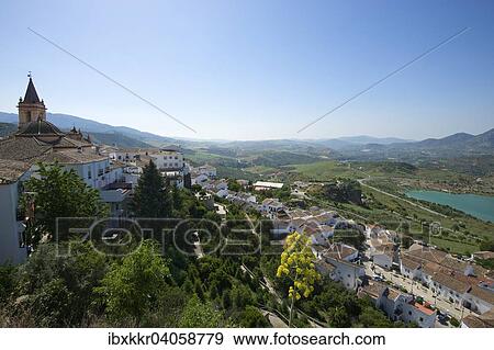 Ortsansicht und See Embalse de Zahara, Zahara de la Sierra, Weisse Dorfer, Andalusien, Spanien, Europa View Large Photo Image Stock Photo - Ortsansicht und See Embalse de Zahara, Zahara de la Sierra, Weisse Dorfer, Andalusien, Spanien, Europa. Fotosearch