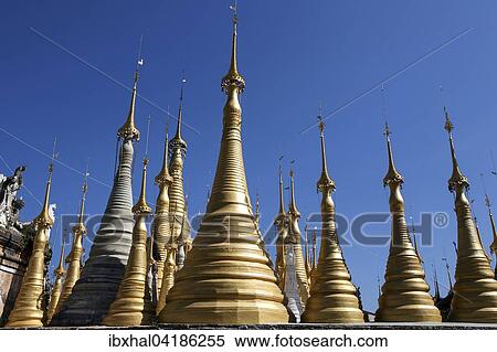 Pagodenwald, restaurierte Stupas, bei Indein am Inle-See, Shan-Staat, Myanmar, Asien View Large Photo Image Stock Photography - Pagodenwald, restaurierte Stupas, bei Indein am Inle-See, Shan-Staat, Myanmar, Asien. Fotosearch