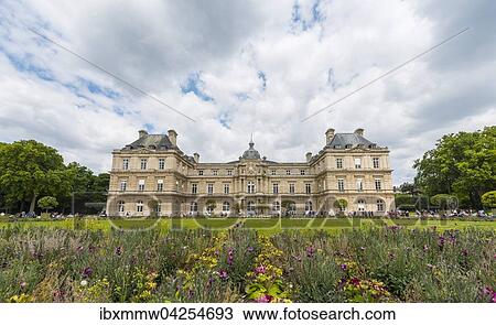 Stock Image - Palais du Luxembourg, Jardin du Luxembourg, Quartier Latin, Paris, Ile-de-France, Frankreich, Europa. Fotosearch