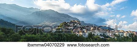 Panorama Berge und Umgebung, Stadtansicht, Corte, Korsika, Frankreich, Europa View Large Photo Image Stock Photo - Panorama Berge und Umgebung, Stadtansicht, Corte, Korsika, Frankreich, Europa. Fotosearch