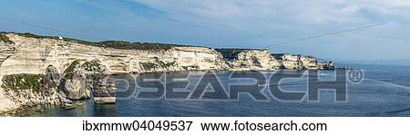 Stock Photo - Panorama, Steilkuste, Kreidefelsen, Bonifacio, Korsika, Frankreich, Europa. Fotosearch