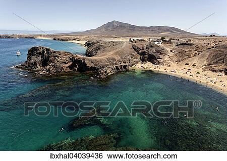 Papagayo Strande oder Playas de Papagayo, hinten Playa Blanca, Lanzarote, Kanarische Inseln, Spanien, Europa View Large Photo Image Stock Photograph - Papagayo Strande oder Playas de Papagayo, hinten Playa Blanca, Lanzarote, Kanarische Inseln, Spanien, Europa. Fotosearch