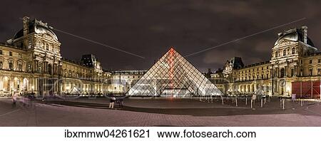 Pavillon Richelieu, glaserne Eingangspyramide, Palais du Louvre, Nachtaufnahme, Paris, Ile-de-France, Frankreich, Europa View Large Photo Image Stock Image - Pavillon Richelieu, glaserne Eingangspyramide, Palais du Louvre, Nachtaufnahme, Paris, Ile-de-France, Frankreich, Europa. Fotosearch
