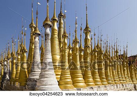 Paya Shwe Inn Thein, Inle-See, Shan, Myanmar, Asien View Large Photo Image Stock Image - Paya Shwe Inn Thein, Inle-See, Shan, Myanmar, Asien. Fotosearch