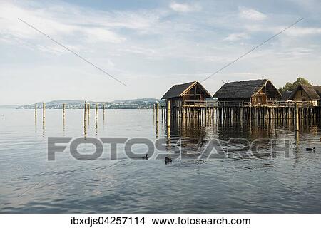 Pfahlbauten, Pfahlbaumuseum Unteruhldingen, UNESCO-Weltkulturerbe, Bodensee, Baden-Wurttemberg, Deutschland, Europa View Large Photo Image Picture - Pfahlbauten, Pfahlbaumuseum Unteruhldingen, UNESCO-Weltkulturerbe, Bodensee, Baden-Wurttemberg, Deutschland, Europa. Fotosearch