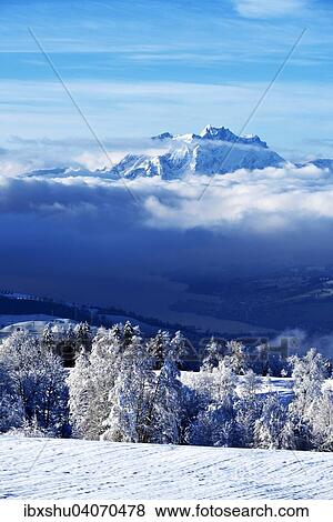 Pilatus in Winterlandschaft mit Zugersee vorn, Zugerberg, Kanton Zug, Schweiz, Europa View Large Photo Image Stock Photo - Pilatus in Winterlandschaft mit Zugersee vorn, Zugerberg, Kanton Zug, Schweiz, Europa. Fotosearch