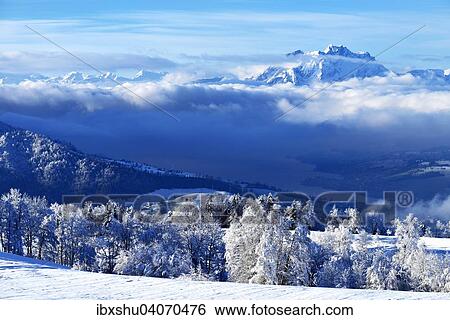 Pilatus in Winterlandschaft mit Zugersee vorn, Zugerberg, Kanton Zug, Schweiz, Europa View Large Photo Image Stock Photograph - Pilatus in Winterlandschaft mit Zugersee vorn, Zugerberg, Kanton Zug, Schweiz, Europa. Fotosearch