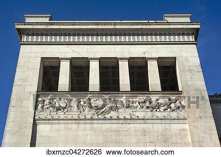 Propylaen, Relief am Sudturm, Architekt Leo von Klenze, Konigsplatz, Munchen, Bayern, Oberbayern, Deutschland, Europa View Large Photo Image Stock Photograph - Propylaen, Relief am Sudturm, Architekt Leo von Klenze, Konigsplatz, Munchen, Bayern, Oberbayern, Deutschland, Europa. Fotosearch