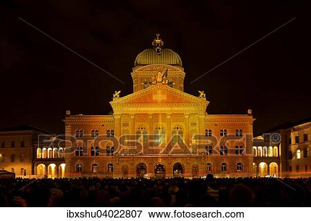 Rendez-vous Bundesplatz, Lichtinstallation am Bundeshaus, Bundesplatz, UNESCO Weltkulturerbe, Kanton Bern, Schweiz, Europa View Large Photo Image Stock Photo - Rendez-vous Bundesplatz, Lichtinstallation am Bundeshaus, Bundesplatz, UNESCO Weltkulturerbe, Kanton Bern, Schweiz, Europa. Fotosearch