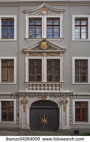 Restaurierte Fassade 18. Jahrhundert, Gorlitz, Oberlausitz, Sachsen, Deutschland, Europa View Large Photo Image Stock Photo - Restaurierte Fassade 18. Jahrhundert, Gorlitz, Oberlausitz, Sachsen, Deutschland, Europa. Fotosearch