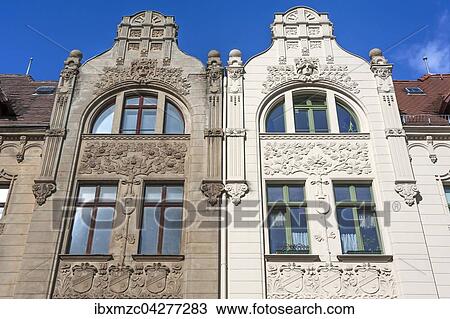 Restaurierte und nicht restaurierte Jugendstilfassade eines Burgerhauses, um 1900, Gorlitz, Oberlausitz, Sachsen, Deutschland, Europa View Large Photo Image Stock Image - Restaurierte und nicht restaurierte Jugendstilfassade eines Burgerhauses, um 1900, Gorlitz, Oberlausitz, Sachsen, Deutschland, Europa. Fotosearch