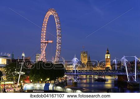 Riesenrad London Eye, Millenium Wheel, Parlament oder Houses of Parliament, Big Ben, London, England, Grossbritannien, Europa View Large Photo Image Stock Photo - Riesenrad London Eye, Millenium Wheel, Parlament oder Houses of Parliament, Big Ben, London, England, Grossbritannien, Europa. Fotosearch