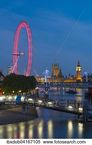 Riesenrad London Eye, Millenium Wheel, Parlament oder Houses of Parliament, Big Ben, London, England, Grossbritannien, Europa View Large Photo Image Stock Photography - Riesenrad London Eye, Millenium Wheel, Parlament oder Houses of Parliament, Big Ben, London, England, Grossbritannien, Europa. Fotosearch