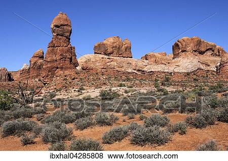 Rock Pinnacles, Arches National Park, bei Moab, Utah, USA, Nordamerika View Large Photo Image Stock Photo - Rock Pinnacles, Arches National Park, bei Moab, Utah, USA, Nordamerika. Fotosearch