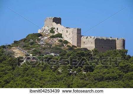 Ruine der Johanniterburg Kastellos Kritinia, Rhodos, Dodekanes, Griechenland, Europa View Large Photo Image Stock Photo - Ruine der Johanniterburg Kastellos Kritinia, Rhodos, Dodekanes, Griechenland, Europa. Fotosearch